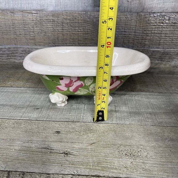 California Cleminsons Ceramic Bath Tub Soap Dish Hand Painted Vintage - Picture 3 of 11